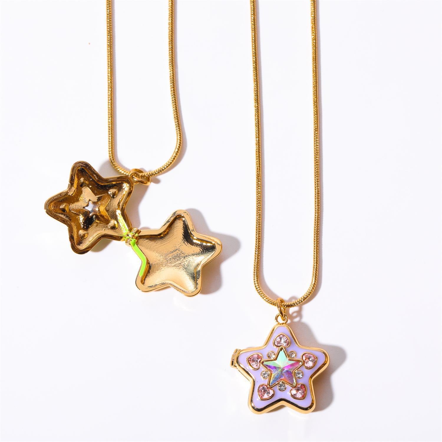 Sweetbones Barbie Starlight Shining Star Opening and Closing Pendant DIY Chain Necklace Millennium Style Dopamine Y2K