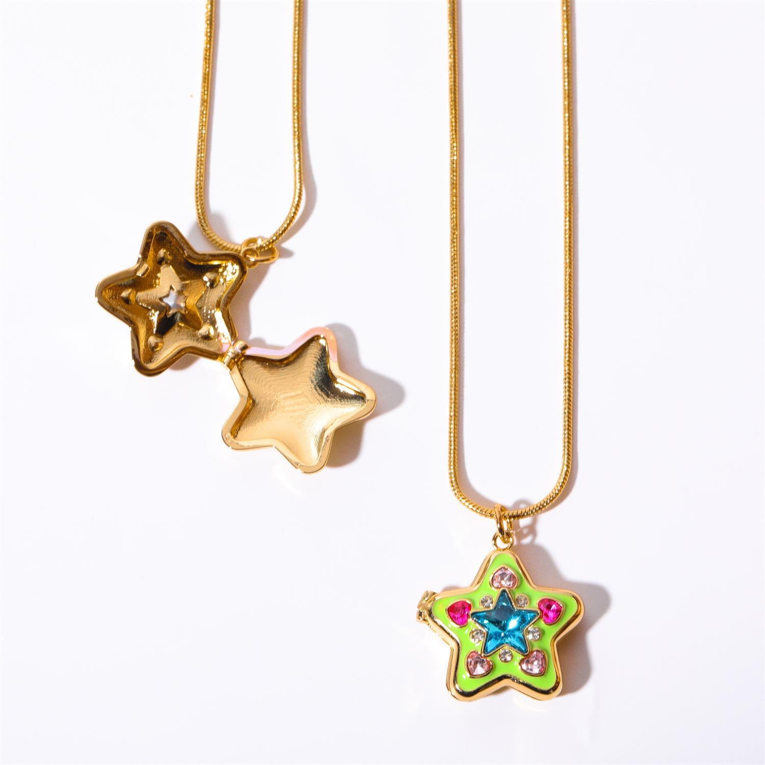 Sweetbones Barbie Starlight Shining Star Opening and Closing Pendant DIY Chain Necklace Millennium Style Dopamine Y2K