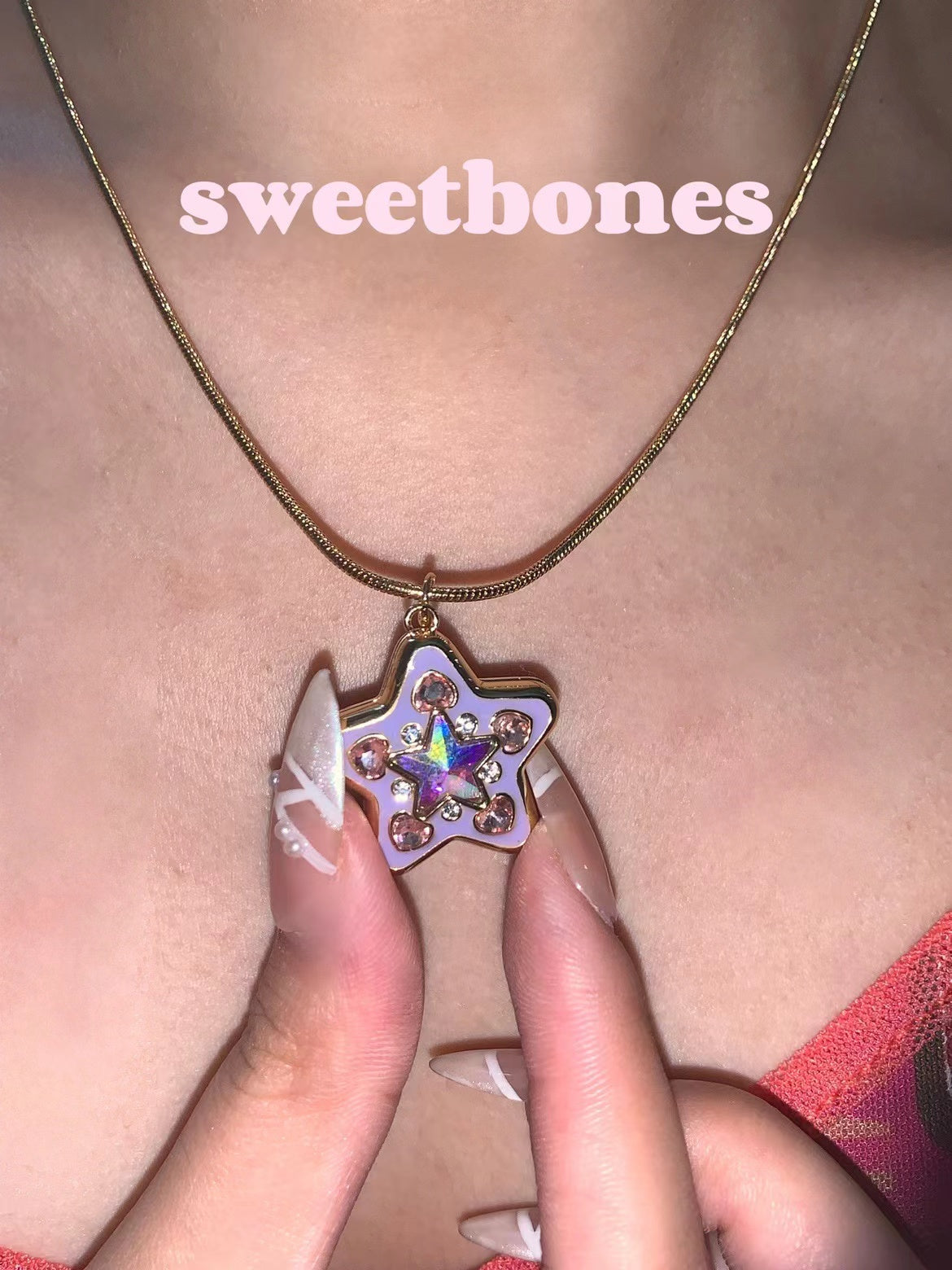 Sweetbones Cute Sweetheart Star Diamond Pendant Statement Dainty Necklaces Jewelry